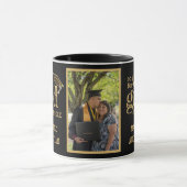 Stilvolle Black Gold Foto Abschluss Tasse (Zentrum)