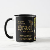 Stilvolle Black Gold Foto Abschluss Tasse (Links)