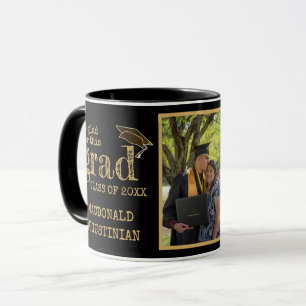 Stilvolle Black Gold Foto Abschluss Tasse