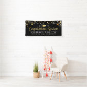 Stilvolle Black Gold Glückwunsch Grad Script Banner (Insitu)