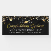 Stilvolle Black Gold Glückwunsch Grad Script Banner (Horizontal)