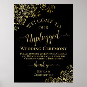 Stilvolle Black & Gold-Hochzeitsfeier Poster