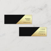 Stilvolle Black Gold Moderne Beruflich Chic Einfac Mini Visitenkarte (Vorne/Hinten)