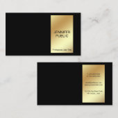 Stilvolle Black Gold Moderne Beruflich Chic Einfac Visitenkarte (Vorne/Hinten)