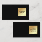 Stilvolle Black Gold Moderne Beruflich Chic Einfac Visitenkarte (Vorne/Hinten)