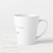Stilvolle Black Gold Monogram Eleganter Skriptname Milchtasse (Rechts)