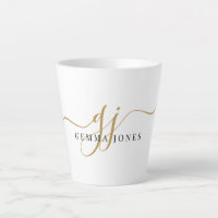 Stilvolle Black Gold Monogram Eleganter Skriptname