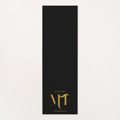 Stilvolle Black & Gold Monogram Initials Letters Yogamatte (Vorderseite)