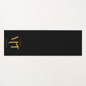 Stilvolle Black & Gold Monogram Initials Letters Yogamatte (Vorderseite (Horizontal))