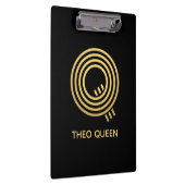Stilvolle Black & Gold Monogram Klemmbrett (Rechts)