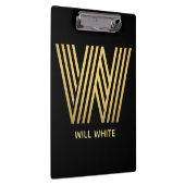 Stilvolle Black & Gold Monogram Klemmbrett (Rechts)