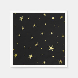 Stilvolle Black Gold Stars Serviette