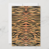 Stilvolle Black Gold Tiger Animal Print Einladung (Rückseite)