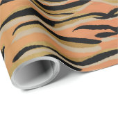 Stilvolle Black Gold Tiger Animal Print Geschenkpapier (Rolleneckpunkt)