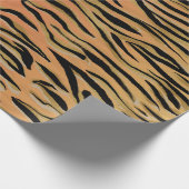Stilvolle Black Gold Tiger Animal Print Geschenkpapier (Ecke)