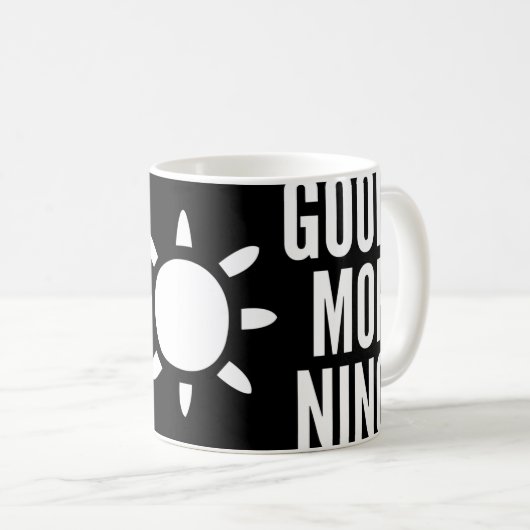 Stilvolle Black Good Morning Sun Tee Tasse (VorderseiteRechts)
