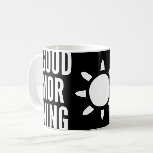 Stilvolle Black Good Morning Sun Tee Tasse (Vorderseite Links)
