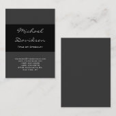 Stilvolle Black Gray Classical Script Business Car Visitenkarte (Vorne/Hinten)