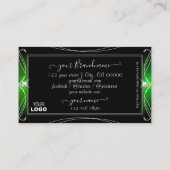 Stilvolle Black Green Verziert Sparkle Jewels Logo Visitenkarte (Rückseite)