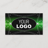 Stilvolle Black Green Verziert Sparkle Jewels Logo Visitenkarte (Vorderseite)