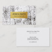 Stilvolle Black Grunge Metallic Imitate Gold Visitenkarte (Vorne/Hinten)