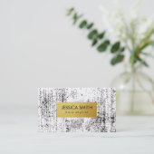Stilvolle Black Grunge Metallic Imitate Gold Visitenkarte (Stehend Vorderseite)