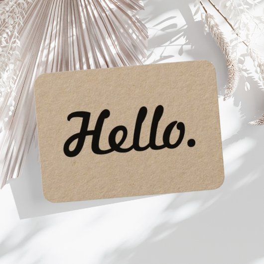 Stilvolle Black Hello Script Clean Rustic Handwerk Visitenkarte