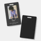 Stilvolle Black ID Card Modernes Minimalistisches  Ausweis (Vorder- & Rückseite)