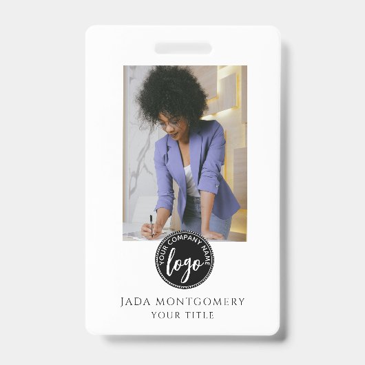 Stilvolle Black ID Card Modernes Minimalistisches  Ausweis (Front)