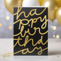 Stilvolle Black Imitats Gold Business Happy Geburt