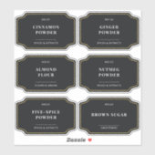 Stilvolle Black Kitchen Pantry Food Storage Labels (Blatt)