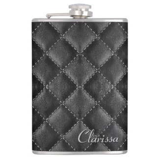 Stilvolle Black Leather Womens Flachmann