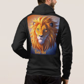 Stilvolle Black Lion Head Design Männerhoodie - 😎 Hoodie (Rückseite)