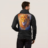 Stilvolle Black Lion Head Design Männerhoodie - 😎 Hoodie (Schwarz voll)