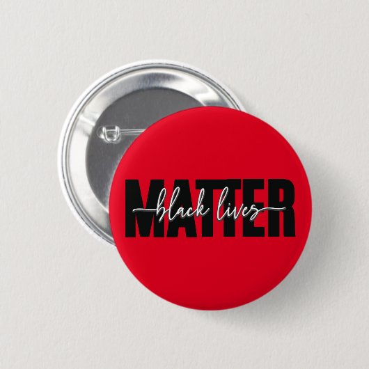 Stilvolle Black Lives Matter Typografie Button (Vorne & Hinten)
