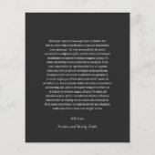 Stilvolle Black Modern Budget Hochzeit Danke Karte (Rückseite)