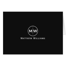 Stilvolle Black Modern Circle Two Monogram Initial