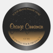 Stilvolle Black Orange Product Labels Soft Glitzer Runder Aufkleber (Vorderseite)