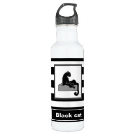 Stilvolle Black Panther Cat White Moderne Edelstahlflasche
