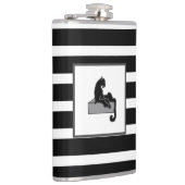 Stilvolle Black Panther Cat White Moderne Flachmann (Rechts)