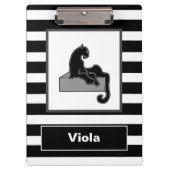 Stilvolle Black Panther Cat White Moderne Klemmbrett (Vorderseite)