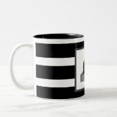 Stilvolle Black Panther Cat White Moderne Zweifarbige Tasse (Links)