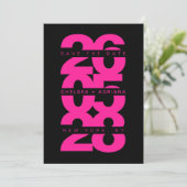 Stilvolle Black Pink Bold Typografy Wedding Save The Date (Stehend Vorderseite)