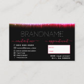 Stilvolle Black Pink Farbige Nagelstudio Ernennung Visitenkarte (Rückseite)