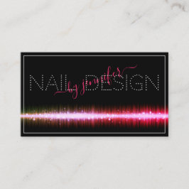 Stilvolle Black Pink Farbige Nagelstudio Ernennung Visitenkarte