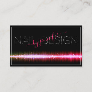 Stilvolle Black Pink Farbige Nagelstudio Ernennung Visitenkarte