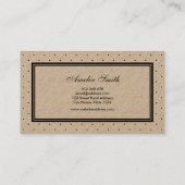 Stilvolle Black Polka Dot und Red Ribbon Kraft Visitenkarte (Rückseite)