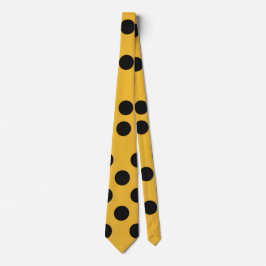 Stilvolle Black Polka Dots auf Gold Yellow Neck Ti Krawatte