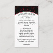 Stilvolle Black Red BUSINESS SHOWER Begleitkarte (Vorderseite)