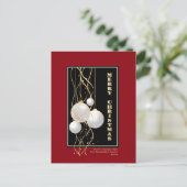 Stilvolle Black Red Gold Baubles Frohe Weihnachten Postkarte (Stehend Vorderseite)